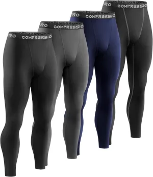 1/3/4 Pack Men's Compression Pants Tights Leggings Athletic Sports Baselayer Running Cycling Workout Training Pants