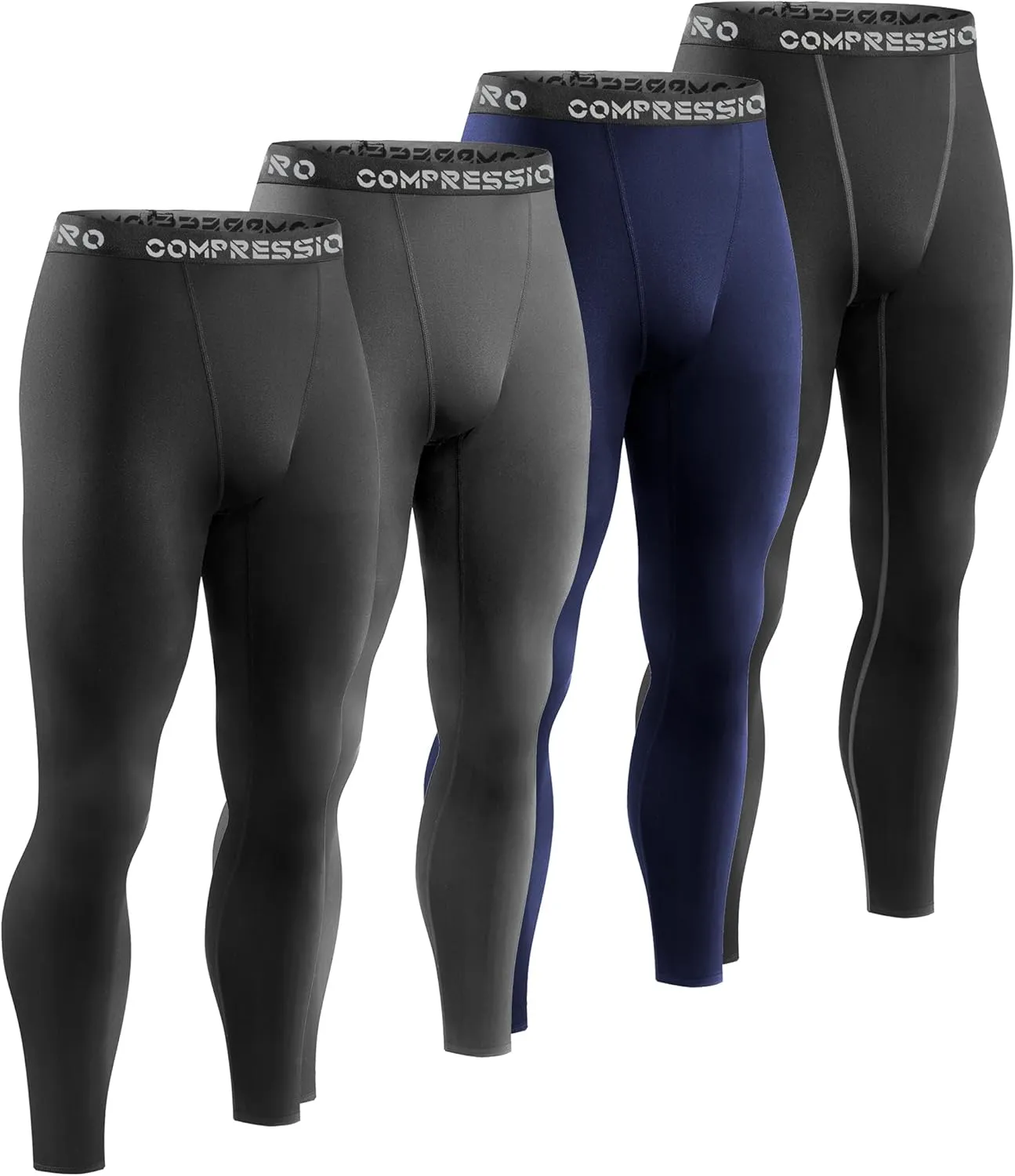 1/3/4 Pack Men's Compression Pants Tights Leggings Athletic Sports Baselayer Running Cycling Workout Training Pants
