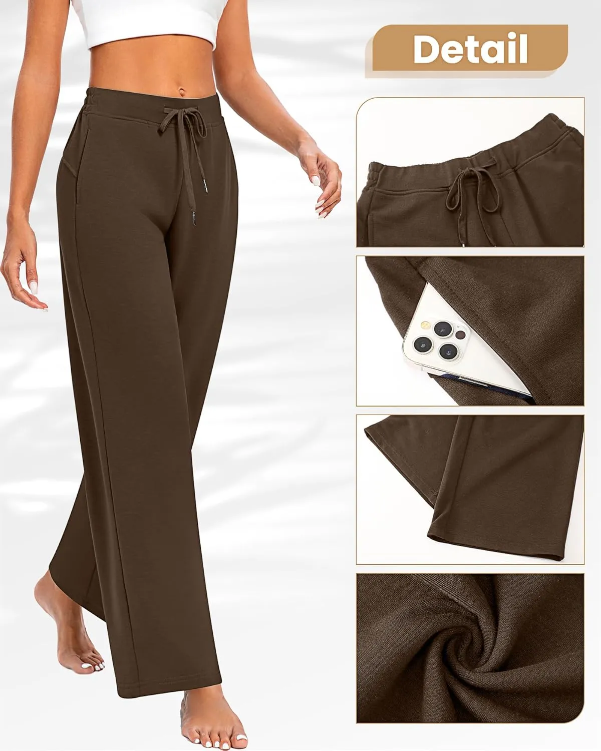 2 Pack Women Sweatpants Drawstring Waist Loose Yoga Baggy Joggers Casual Wide Leg Pants with Pockets