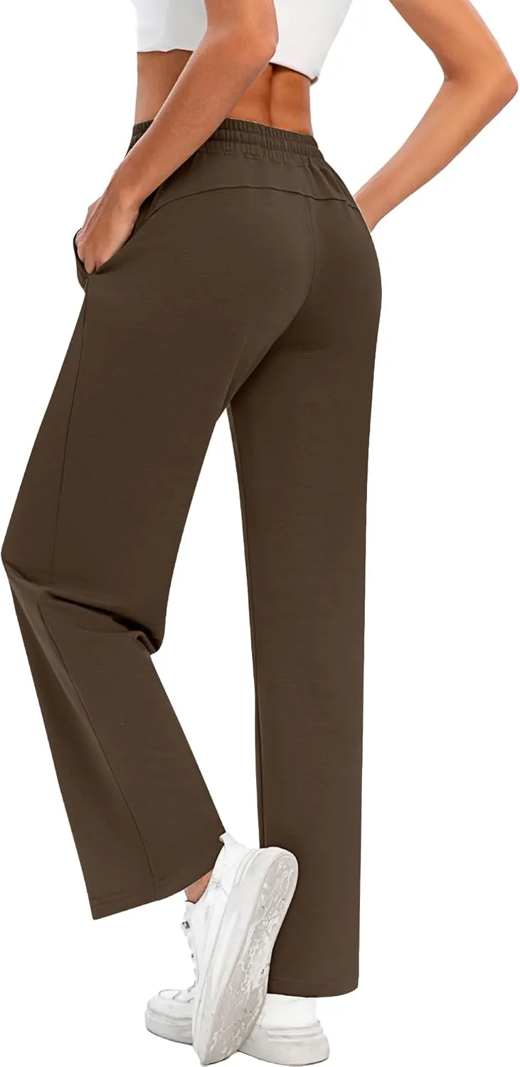 2 Pack Women Sweatpants Drawstring Waist Loose Yoga Baggy Joggers Casual Wide Leg Pants with Pockets