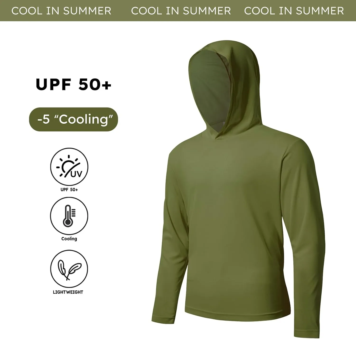4 Pack Men's UPF 50  Sun Protection Hoodie Shirts Long Sleeve Shirts Quick Dry Lightweight for Running Workout Hiking Fishing