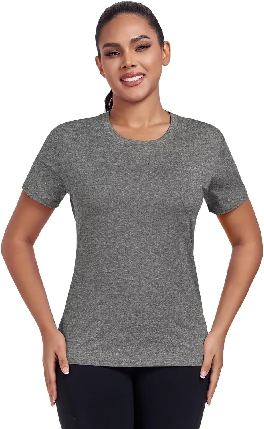 7 Pack Workout Tops for Women Short Sleeve Quick Dry Gym Running Athletic Shirts Lightweight Crew Neck Yoga T-Shirts