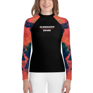 Abstract Azure ~ Youth Rash Guard