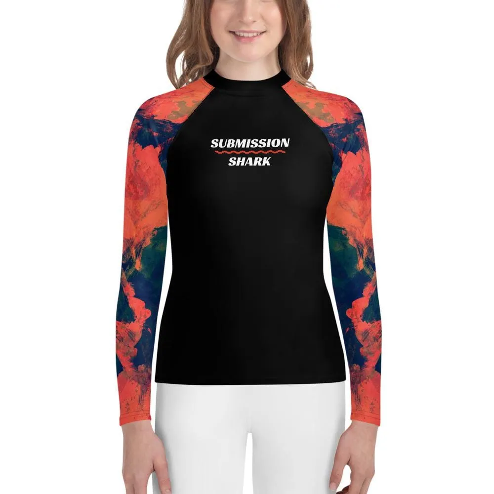 Abstract Azure ~ Youth Rash Guard