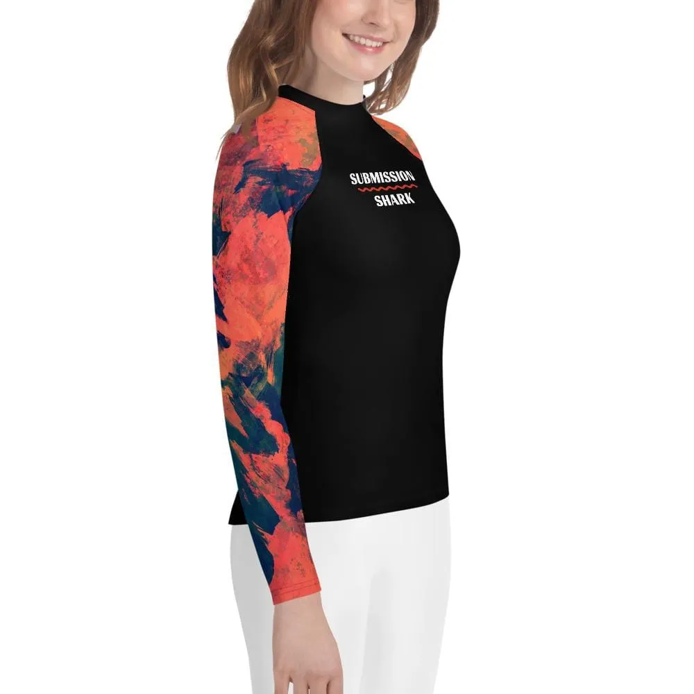 Abstract Azure ~ Youth Rash Guard
