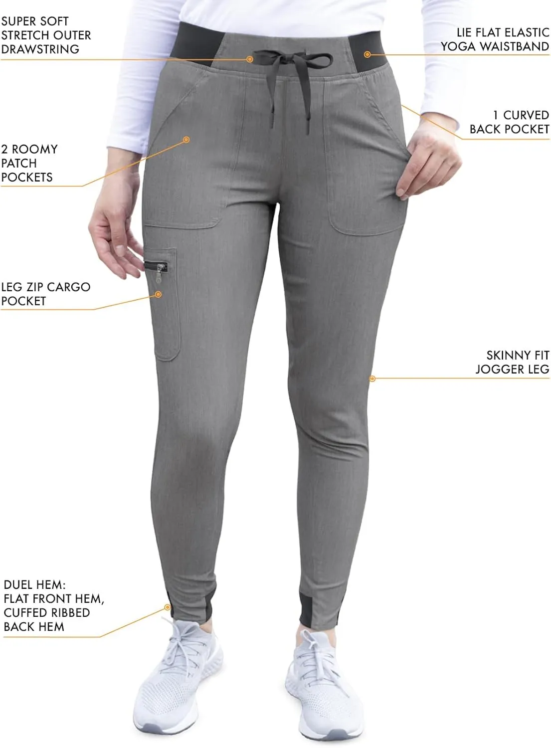 Adar Pro Scrubs for Women - Ultimate Yoga Jogger Scrub Pants
