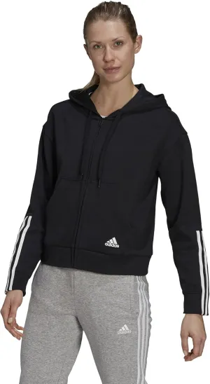 adidas Women's Essentials Loose-Cut 3-Stripes Full-Zip Hoodie