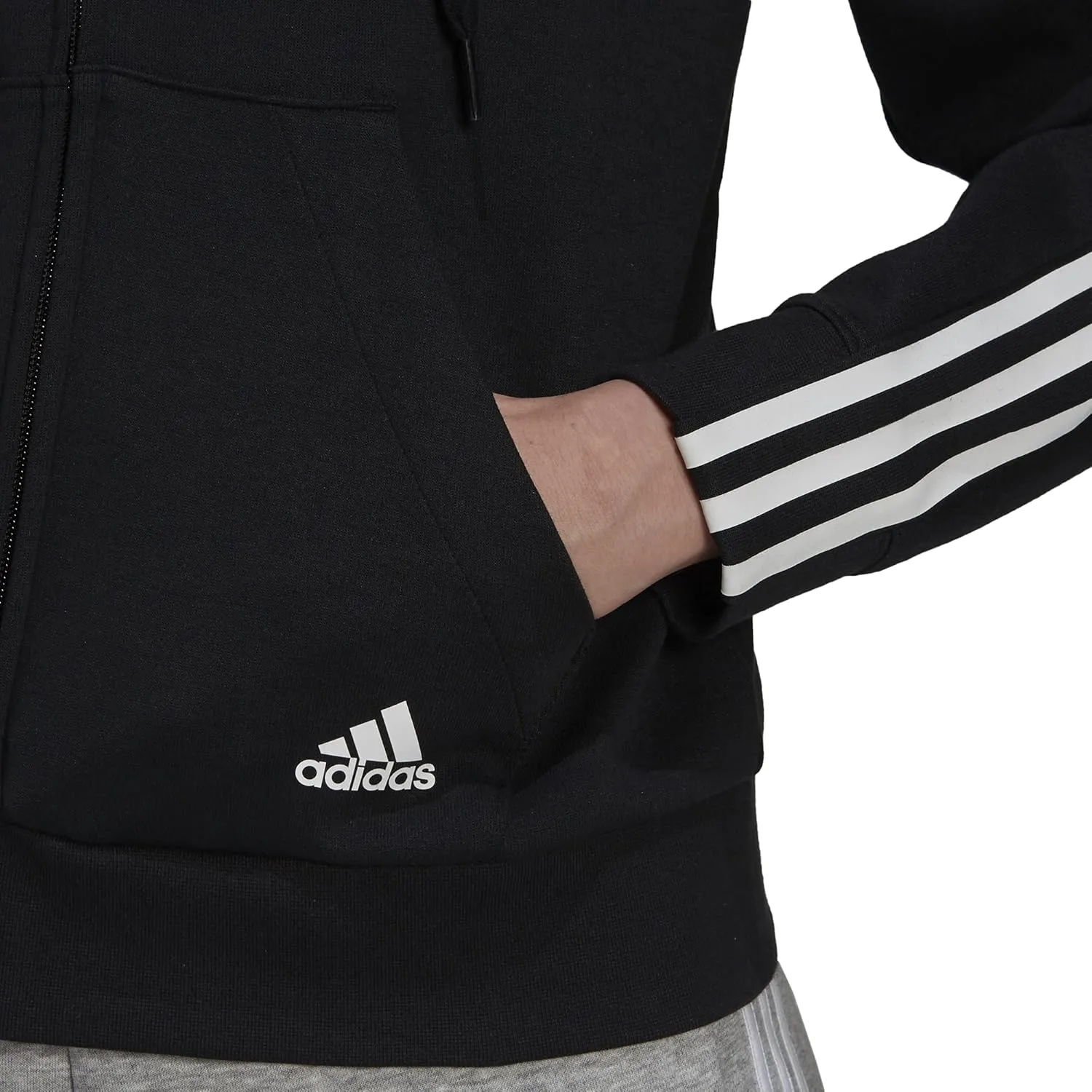 adidas Women's Essentials Loose-Cut 3-Stripes Full-Zip Hoodie