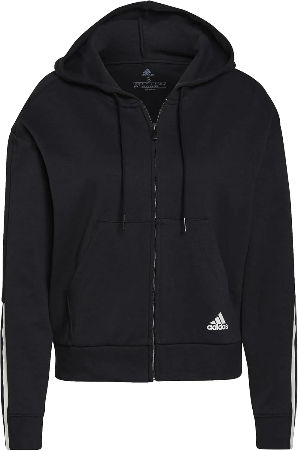adidas Women's Essentials Loose-Cut 3-Stripes Full-Zip Hoodie