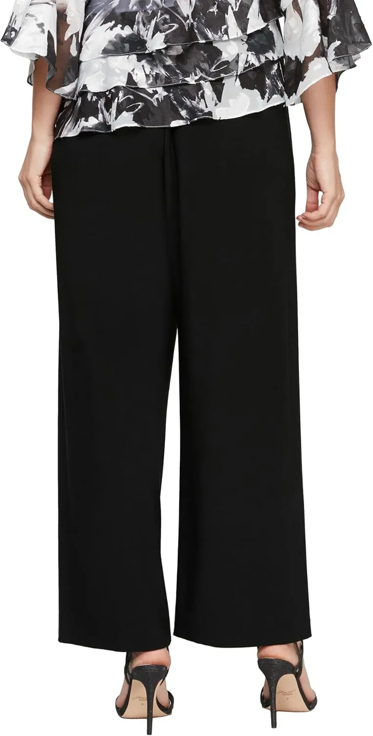 Alex Evenings Women's Straight Leg Dress Pant for Mother of The Bride, Elegant Party Outfit (Petite and Regular Sizes)