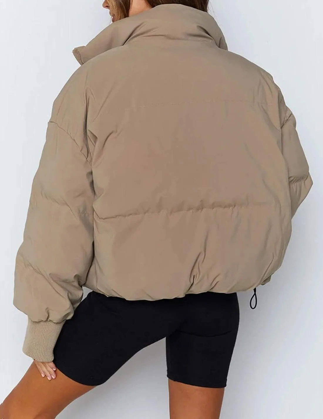 AMEBELLE Women Winter Thermal Baggy Stand Collar Full Zip Puffer Down Coats Jacket
