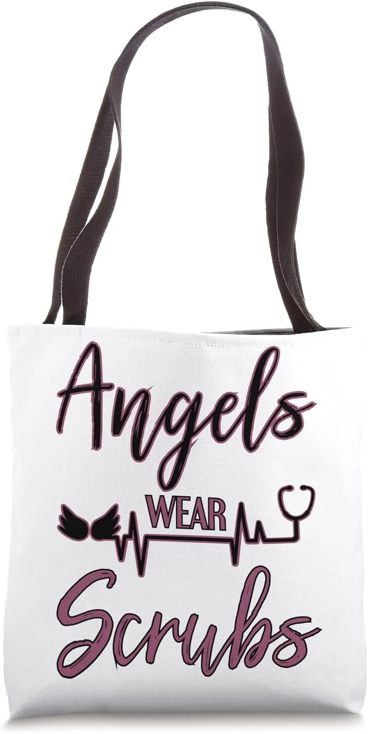 Angels Wear Masks Fun Medical Professional Doctor Nurse Tote Bag