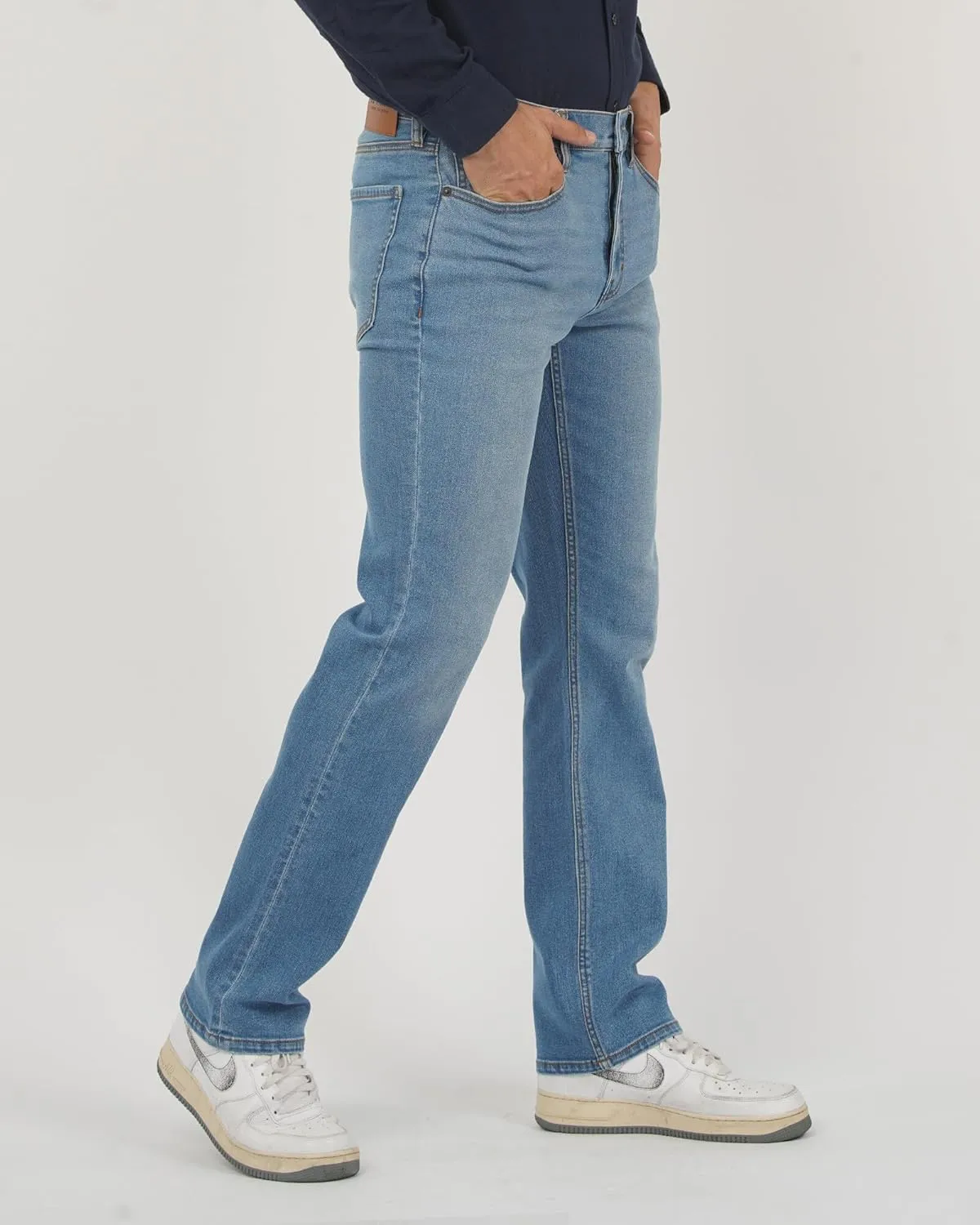 APUOR Regular Fit Stretch Jeans for Men Straight Leg Work Jeans Men's Comfy Casual Pants