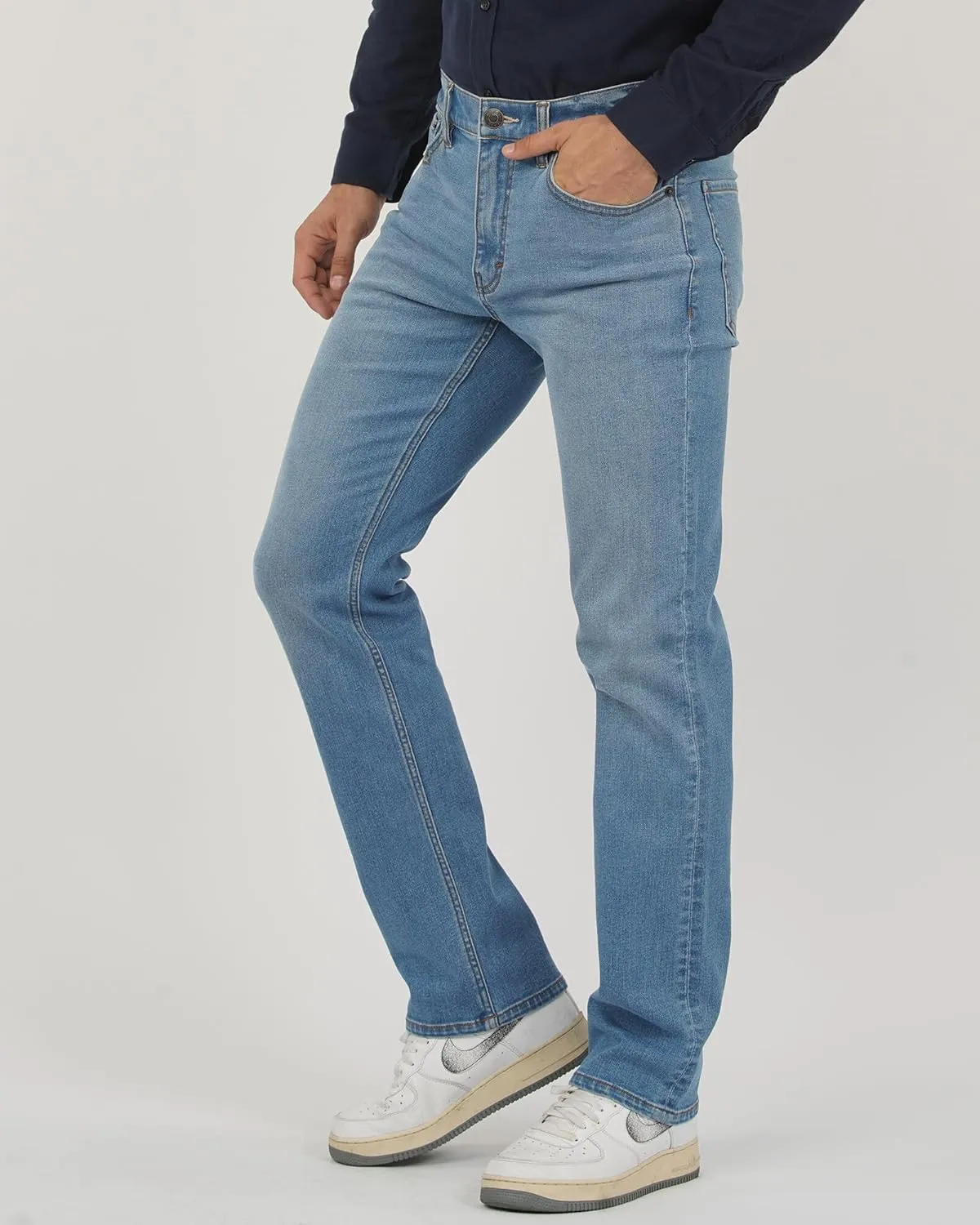 APUOR Regular Fit Stretch Jeans for Men Straight Leg Work Jeans Men's Comfy Casual Pants