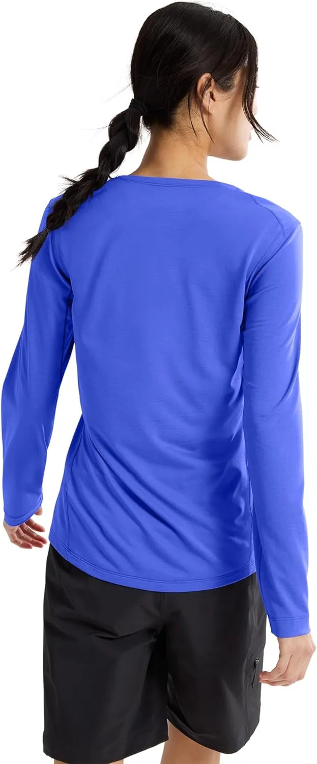 Arc'teryx Taema Crew Neck Long Sleeve Shirts for Women | Quick Dry Long Sleeve Workout Shirts - Hiking Running Fitness Tops