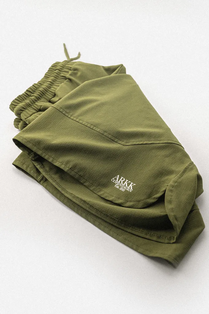 ARKK Essential Tech Shorts | Olive Drab White