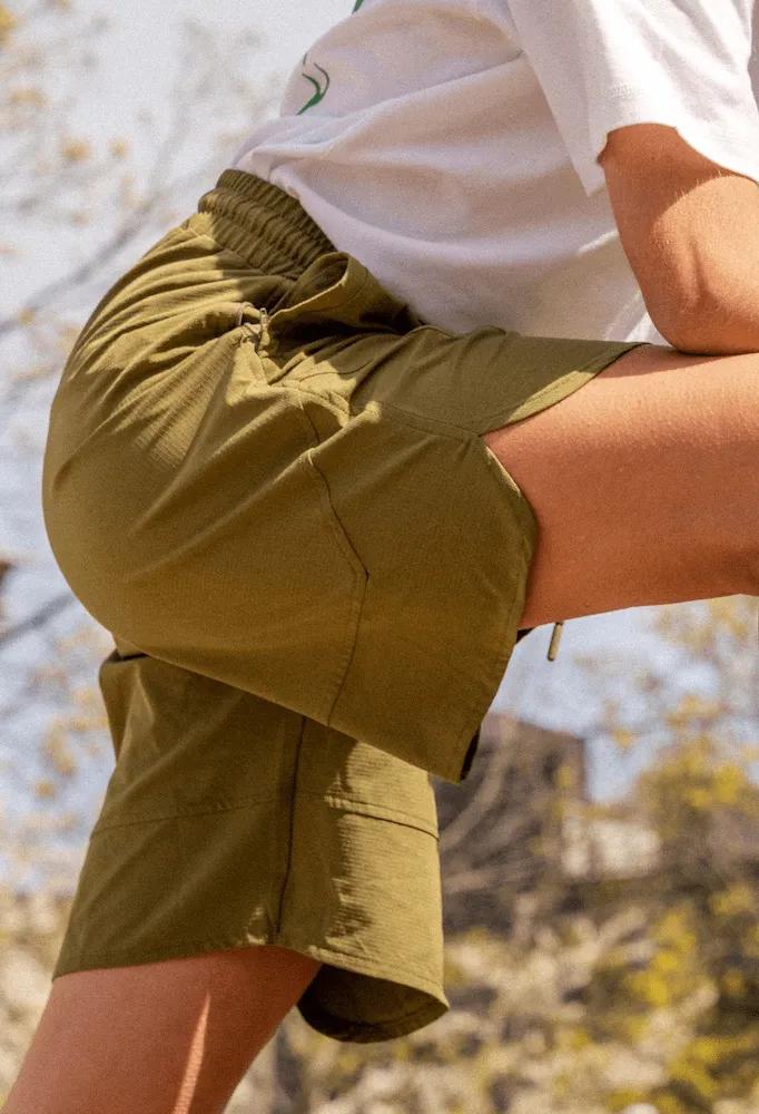 ARKK Essential Tech Shorts | Olive Drab White