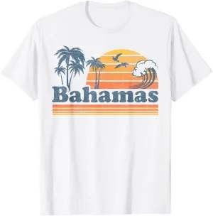 Bahamas Beach Summer Vacation Sunset Vintage 70's Retro T-Shirt