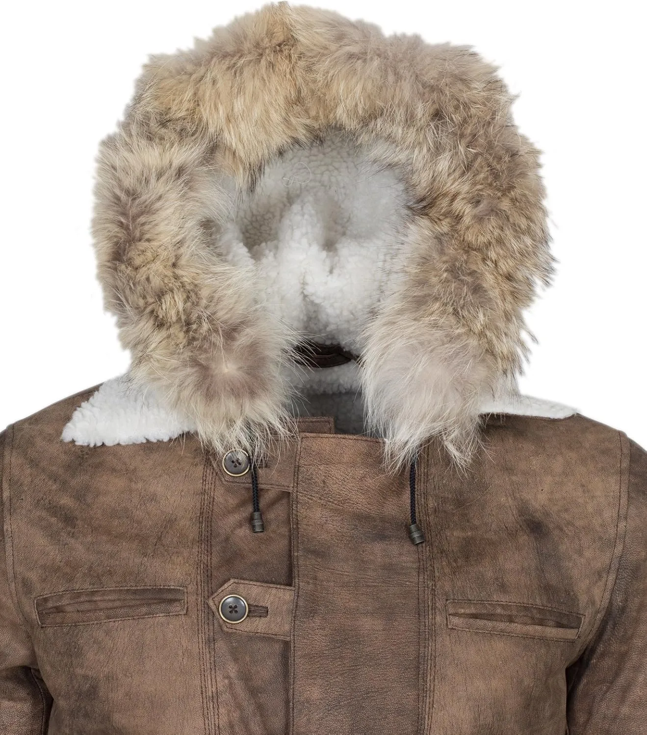 Bane Shearling Leather Trench Coat Mens - Real Cowhide Long Leather Jacket Fur Coats