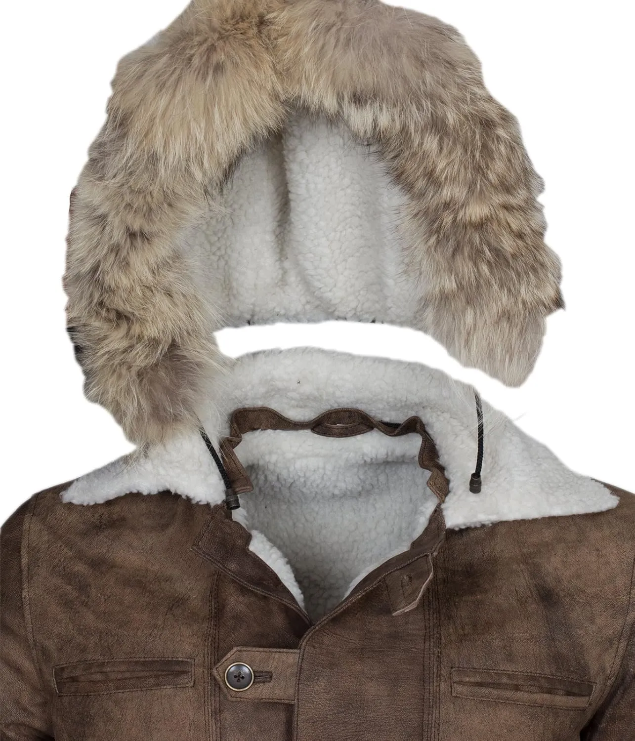 Bane Shearling Leather Trench Coat Mens - Real Cowhide Long Leather Jacket Fur Coats
