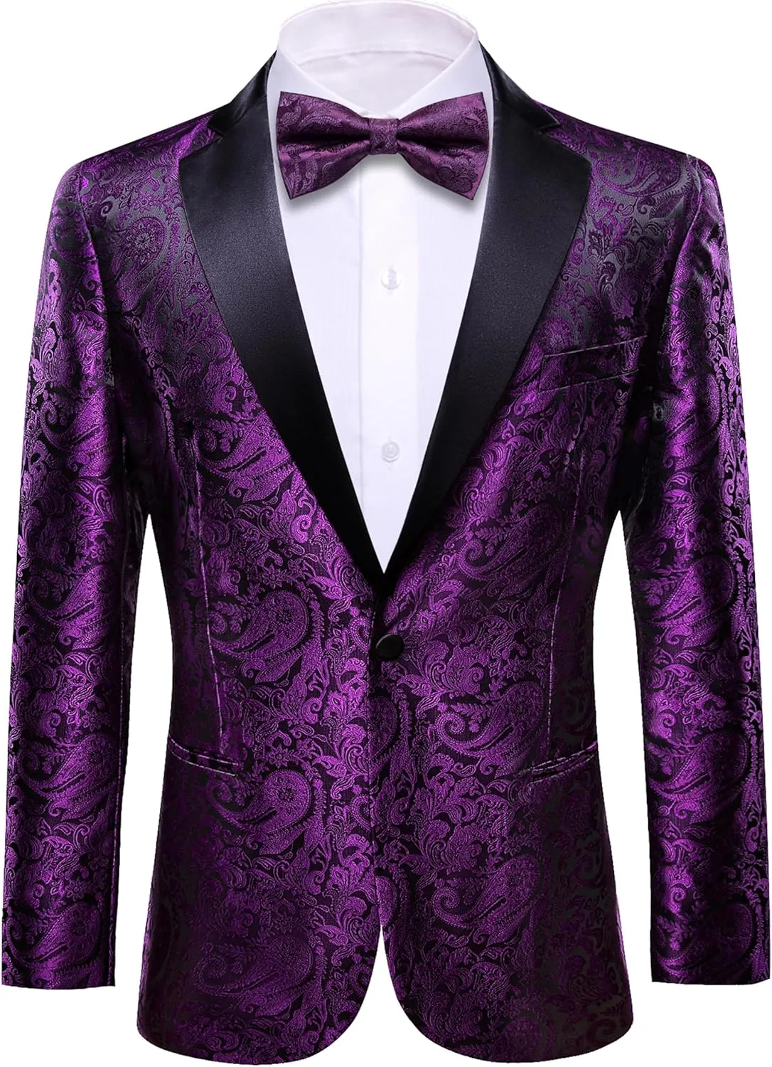 Barry. Wang Men's Sport Coats & Blazers Flower Suit Jacket 1 Button Paisley Tuxedo Mardi Gras Carnival Parade Gift