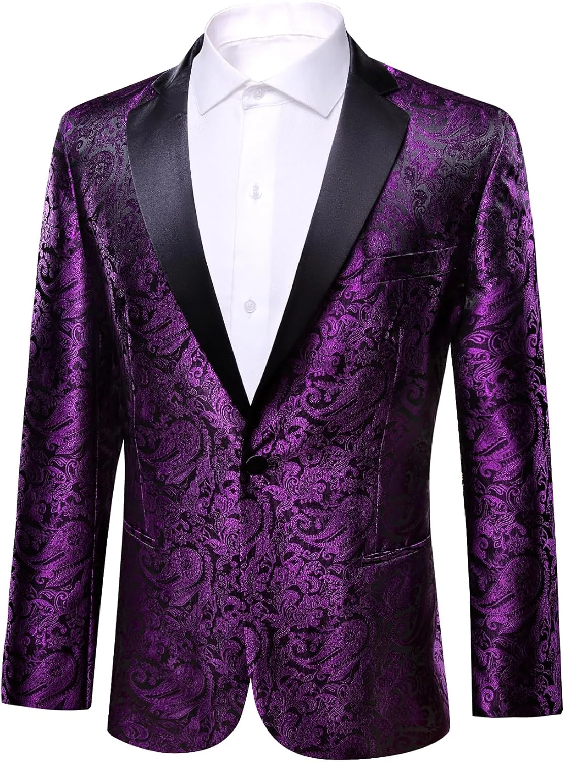 Barry. Wang Men's Sport Coats & Blazers Flower Suit Jacket 1 Button Paisley Tuxedo Mardi Gras Carnival Parade Gift