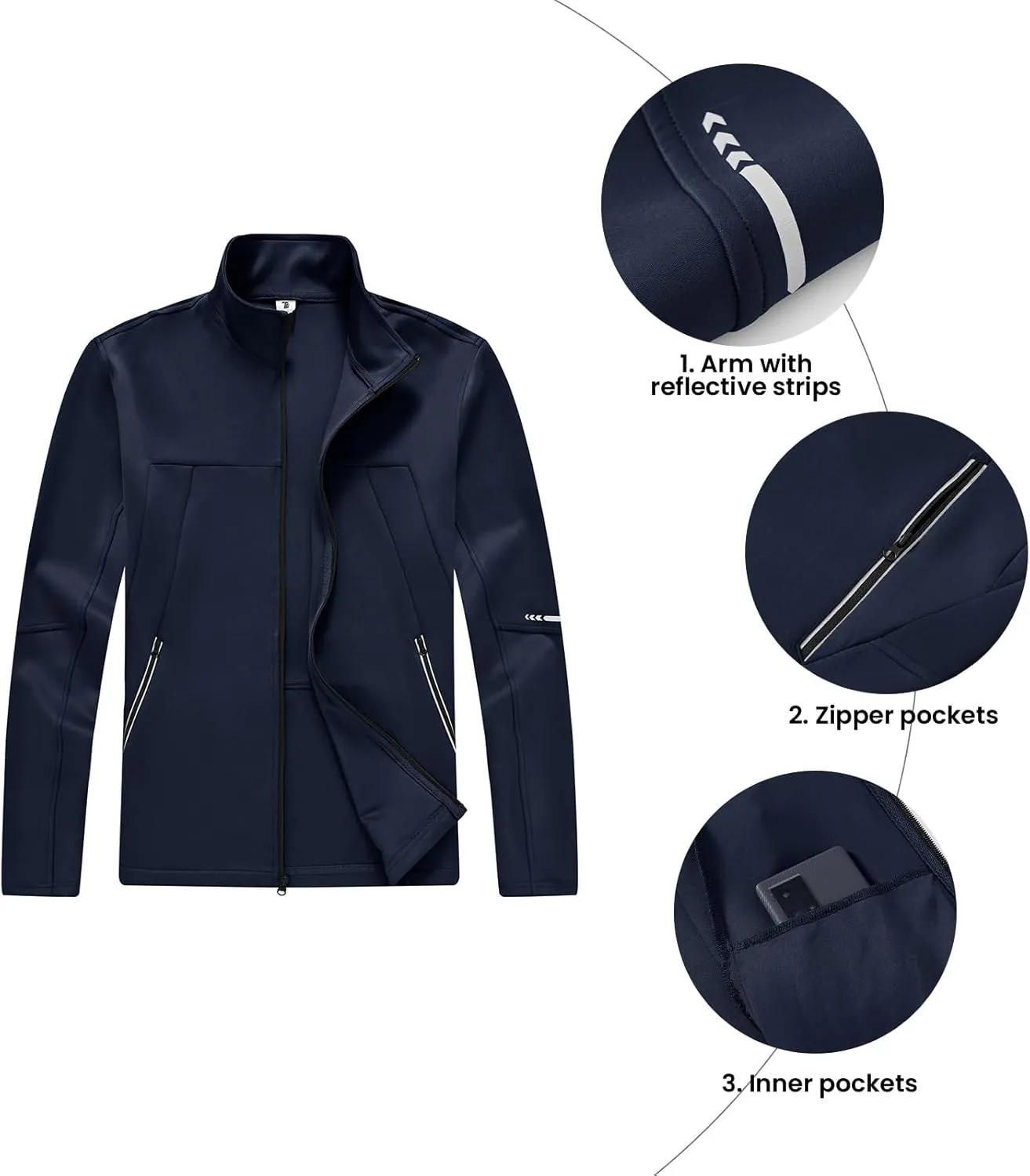 BGOWATU Men's Tracksuits 2 Piece Running Sports Sweatsuits For Men Full Zip Athletic Jackets and Pants Outfits