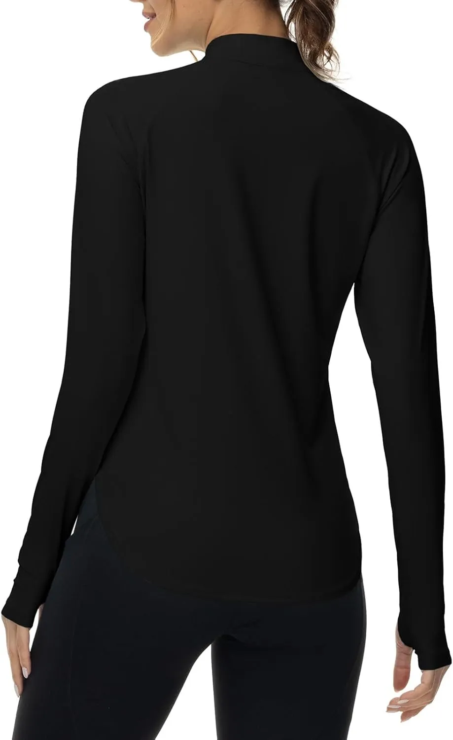 BGOWATU Women's Quarter Zip Pullover Athletic Long Sleeve UPF 50  Sun Shirt Quick Dry Golf Workout Hiking Running Shirts