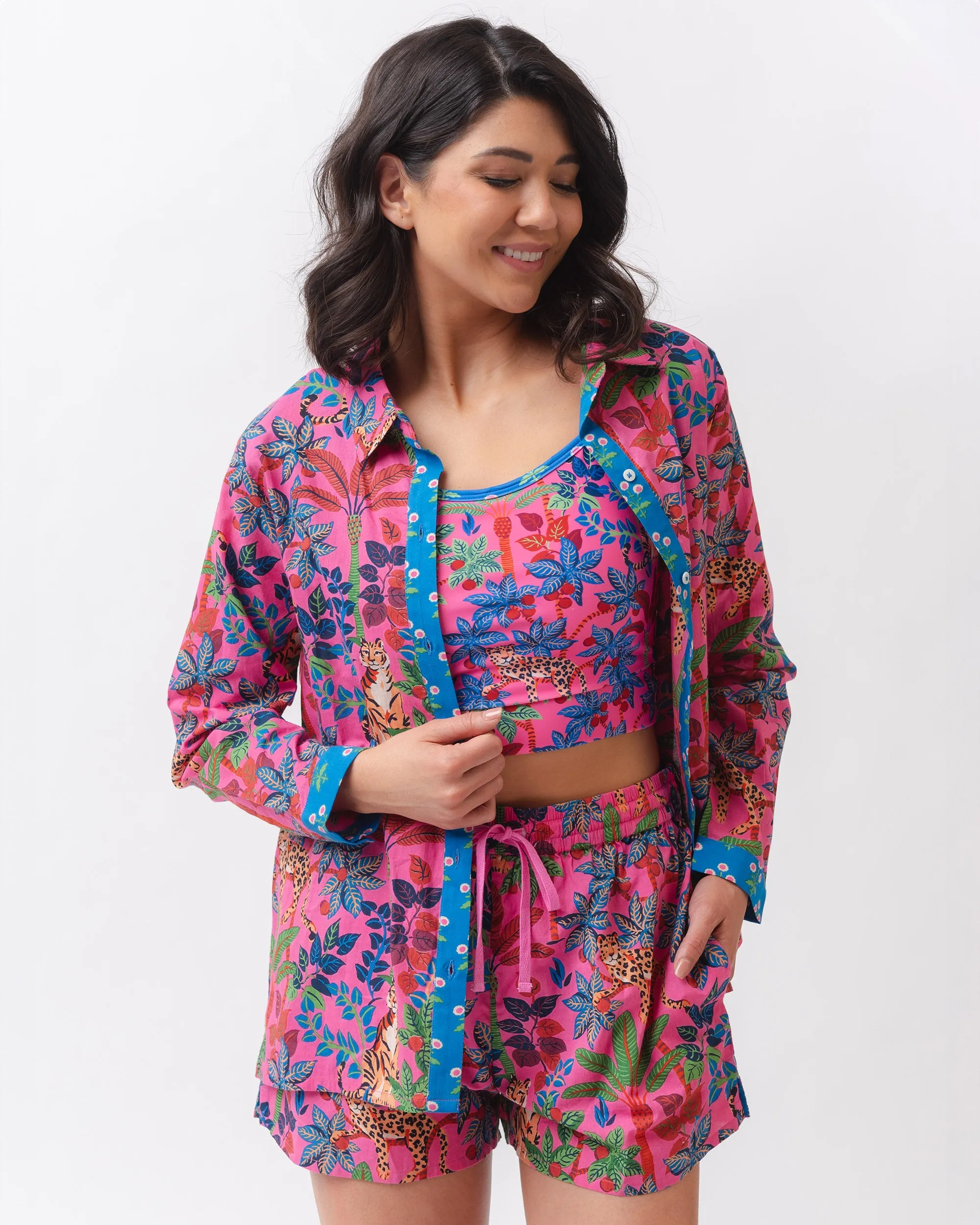 Big Cat Family - Salt Air 2 Piece Set - Azalea