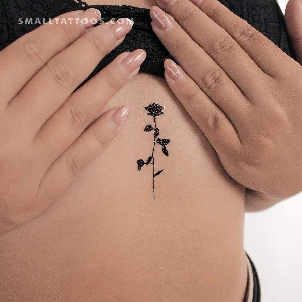 Black Rose Temporary Tattoo (Set of 3)