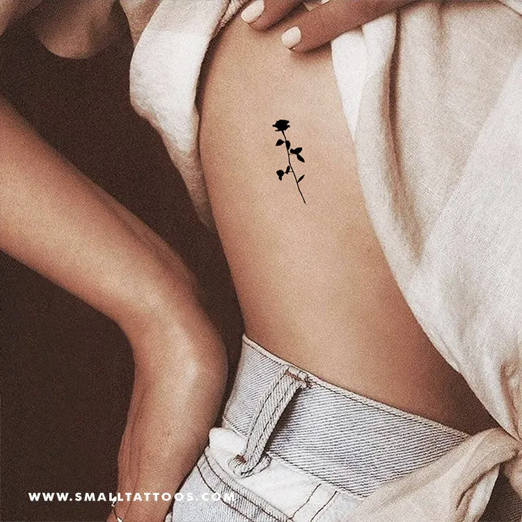 Black Rose Temporary Tattoo (Set of 3)