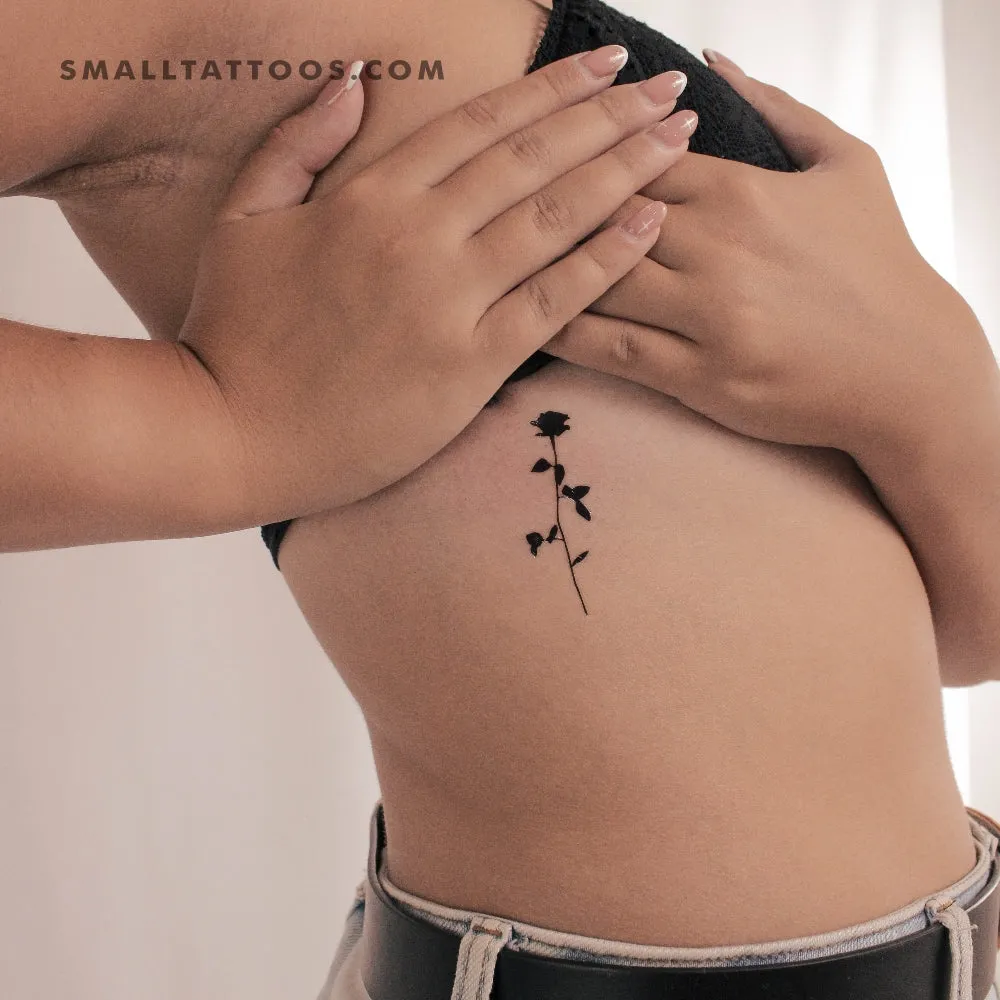 Black Rose Temporary Tattoo (Set of 3)