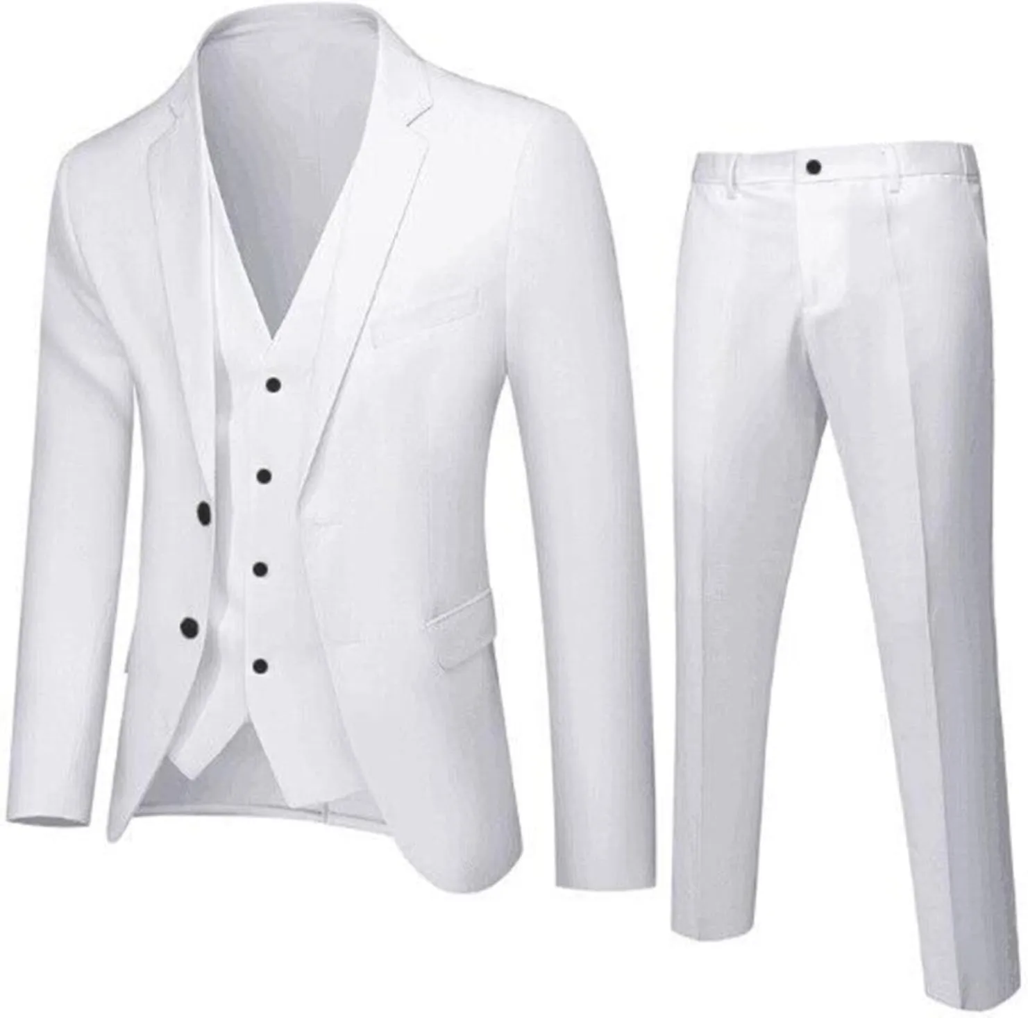 Black Suits For Men Jacket Vest Party Wedding 3- Suit Slim Pants R Men's Coats Jackets Try Before You Mens Linen