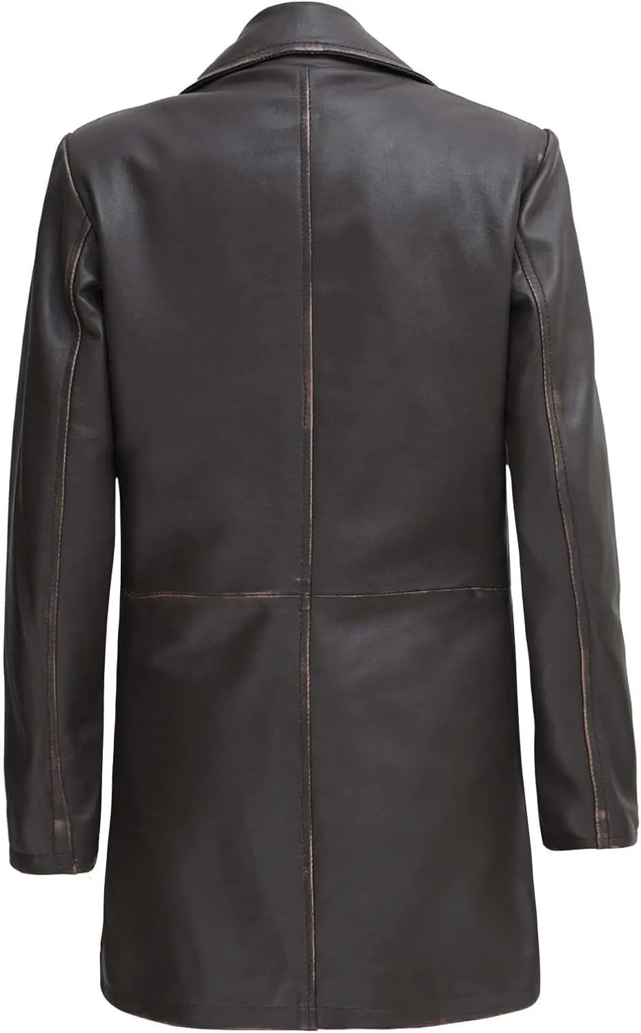 Blingsoul Leather Car Coats for Womens - Black Brown Real Long Leather Jacket Women