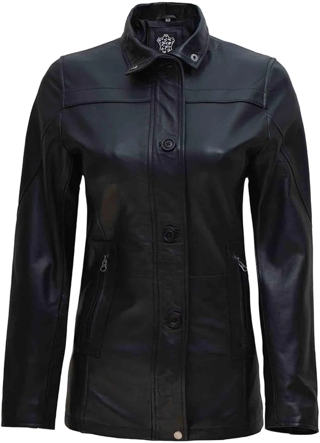 Blingsoul Leather Car Coats for Womens - Black Brown Real Long Leather Jacket Women