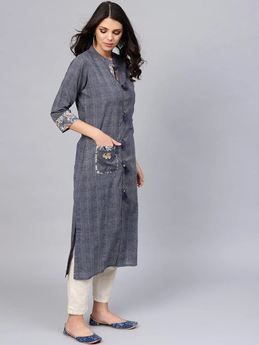 Blue Straight Kurta