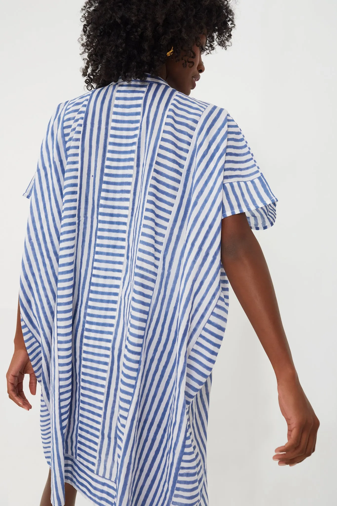 Blue Stripe Emerson Short Caftan
