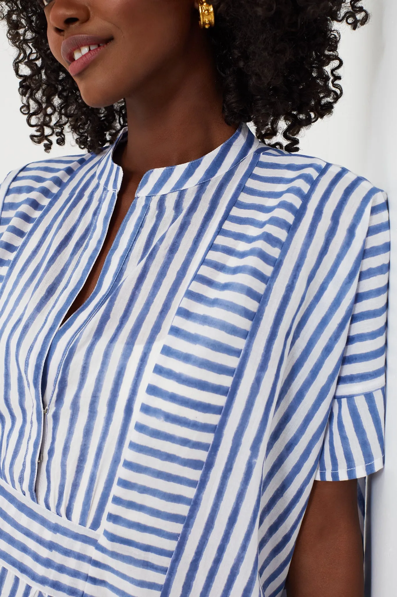 Blue Stripe Emerson Short Caftan