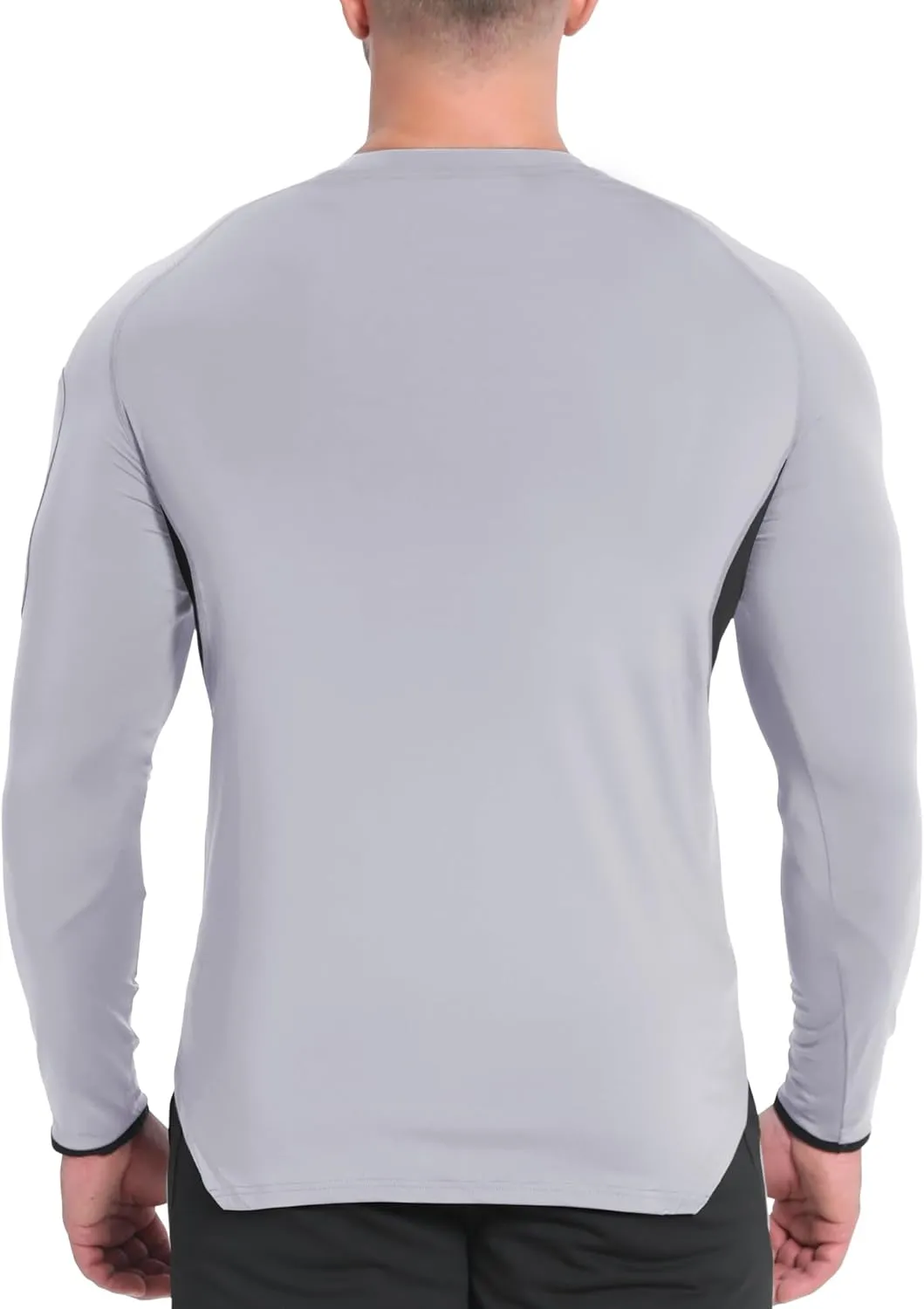 BROKIG Men's Armzip Long Sleeve Running Shirts Quick Dry Sun Protection UV UPF 50  Jogging T Shirts Zip Pocket Gym Workout