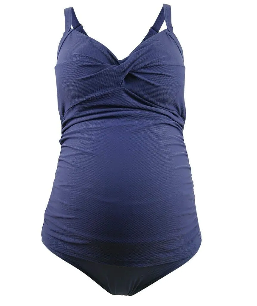 Cake Rosewater Frappe Maternity Tankini Swimwear Set -  Navy