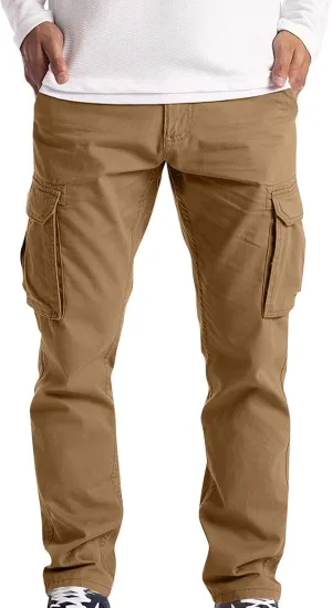 Cargo Pants for Men Slim Fit Plus Size Work Pants 3XL-5XL Stretch Casual Outdoor Hiking Pants Twill Denim Cargo Pants