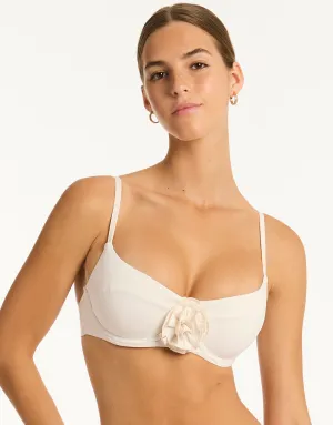 Casa Del Mar Flower Balcony Bikini Top - Coconut