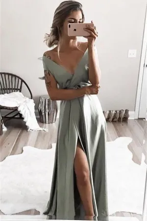 Charming Long V-neck Prom Dress Evening Dress