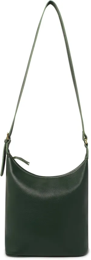 Classic Leather Hobo Shoulder Bag Leather Adjustable Strap Minimalist Style Genuine Cowhide Perfect for Everyday Use