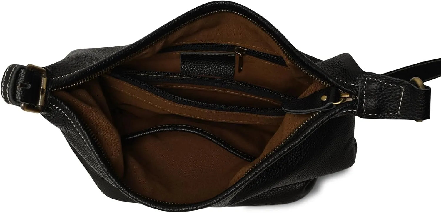 Classic Leather Hobo Shoulder Bag Leather Adjustable Strap Minimalist Style Genuine Cowhide Perfect for Everyday Use