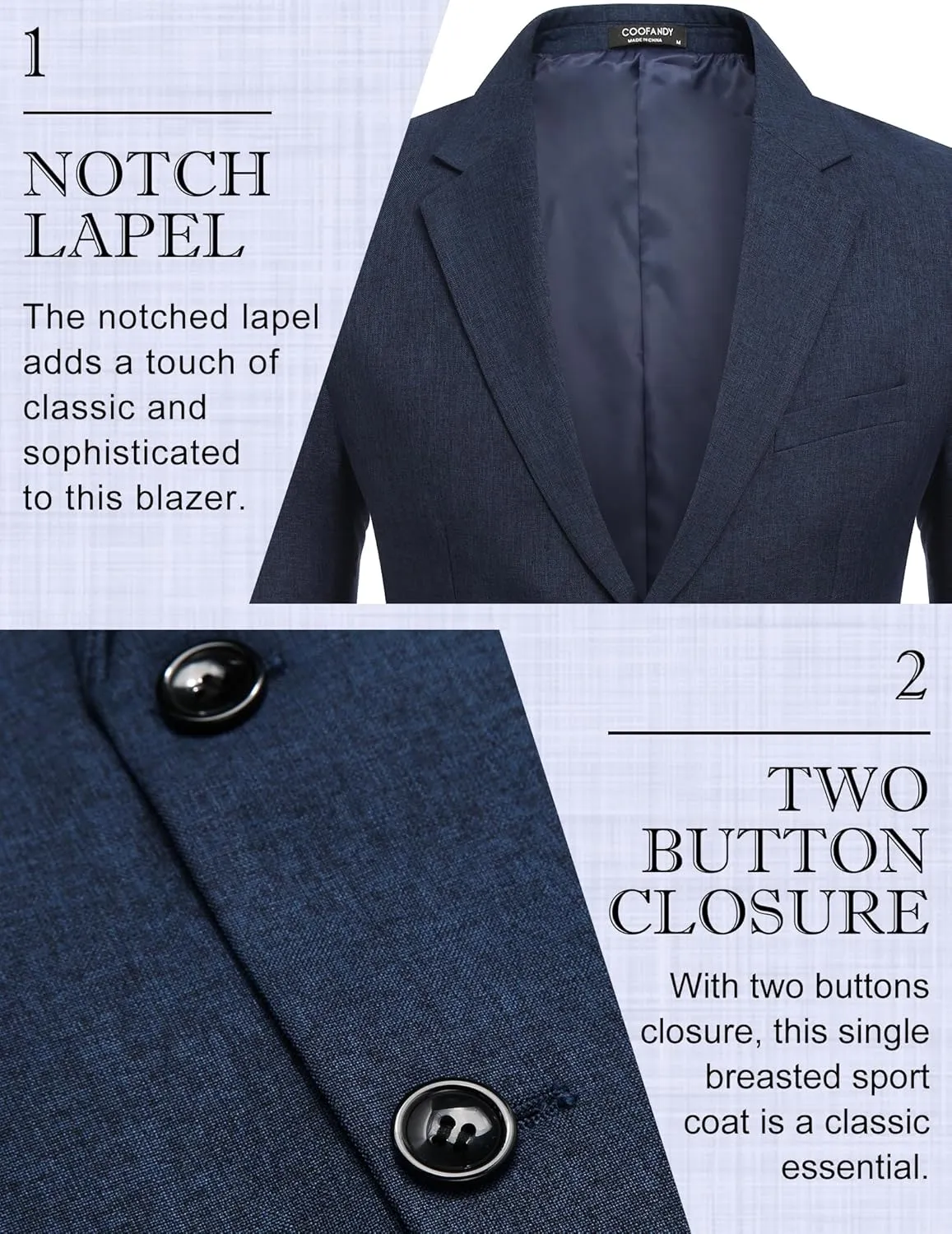 COOFANDY Men's Blazer Casual Slim Fit Sport Coats Two Button Lightweight Suit Jacket