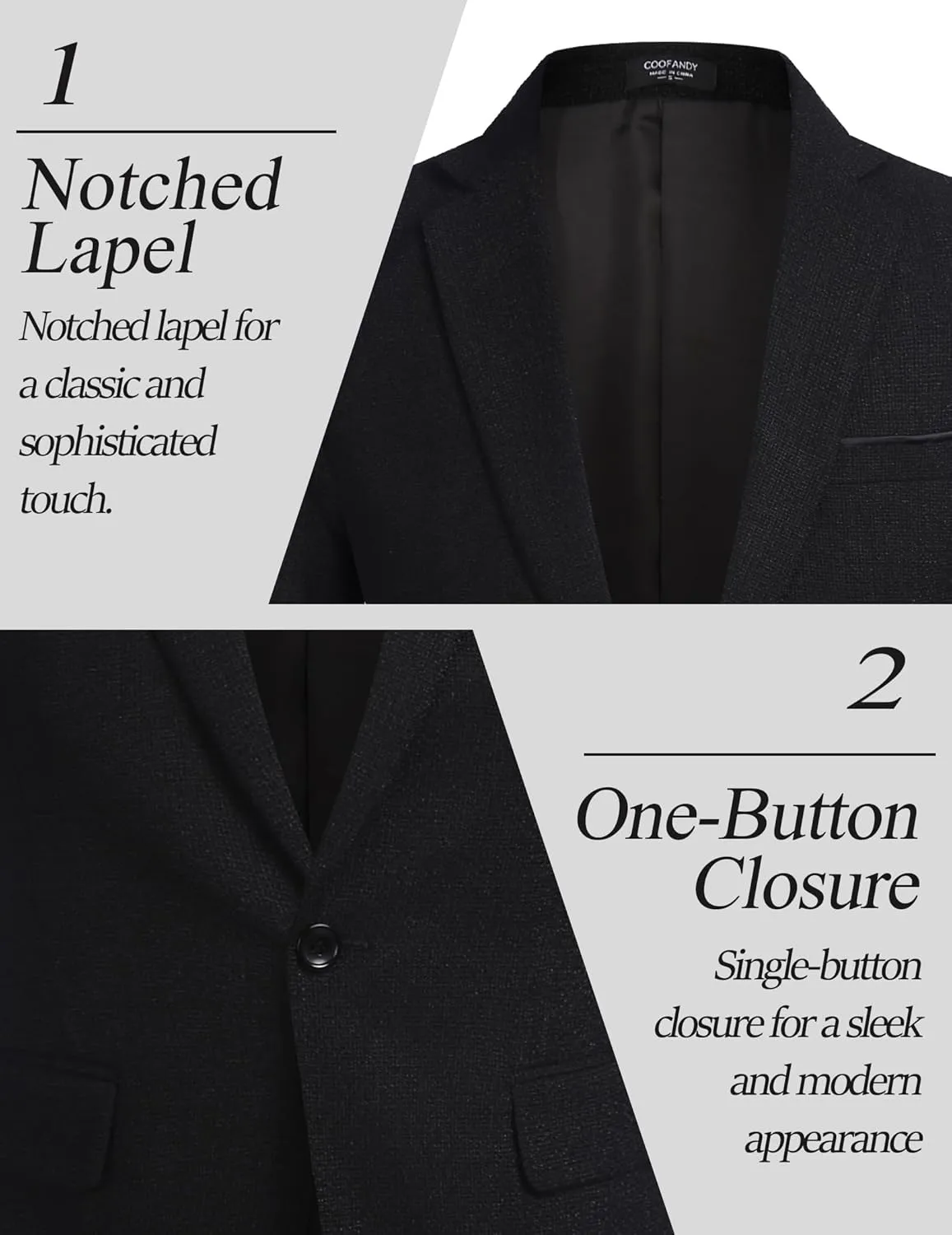 COOFANDY Men's Casual Blazer Suit Jackets Slim Fit One Button Business Sport Coats