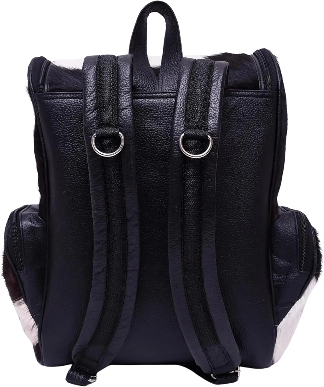 Cowhide Genuine Leather Backpack with Laptop Compartment  Travel Backpack, Western Diaper Bag For Women (Black)