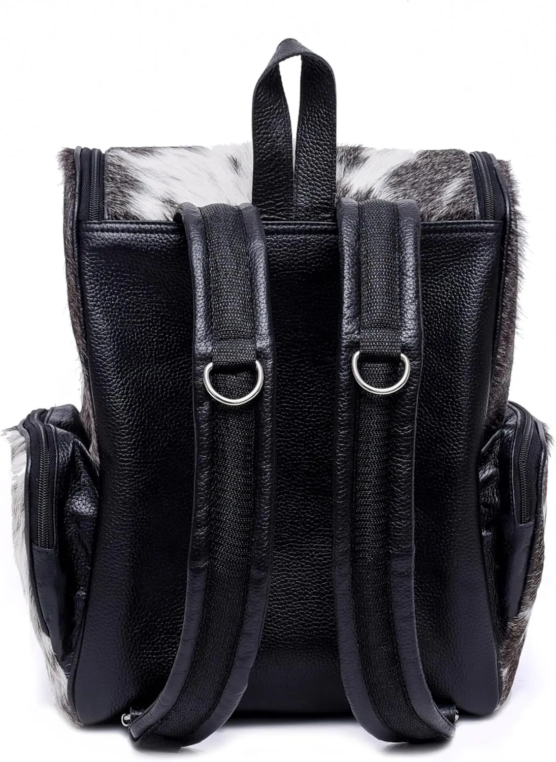 Cowhide Genuine Leather Backpack with Laptop Compartment  Travel Backpack, Western Diaper Bag For Women (Grey)