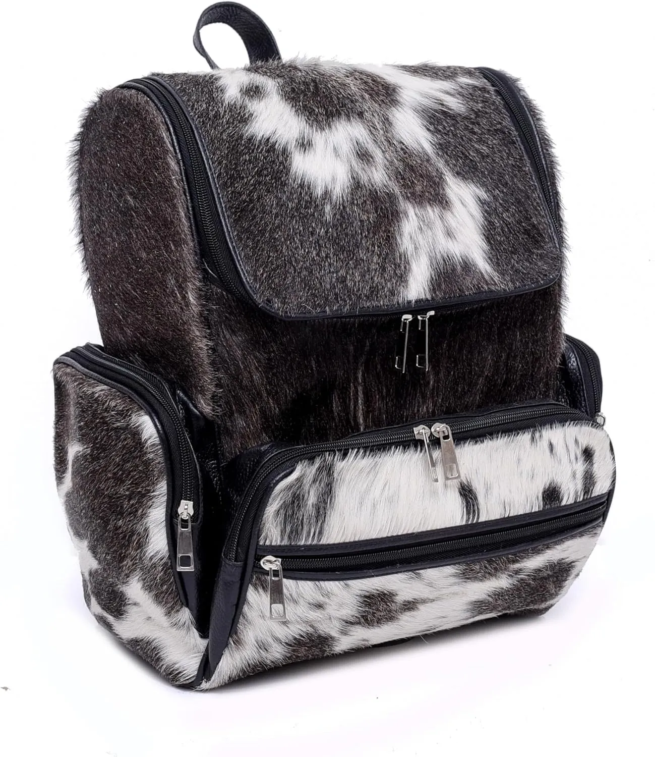 Cowhide Genuine Leather Backpack with Laptop Compartment  Travel Backpack, Western Diaper Bag For Women (Grey)